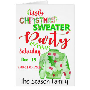 Ugly Christmas Sweater Party Invitation