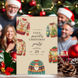 Ugly Christmas Sweater Party Invitation Card
