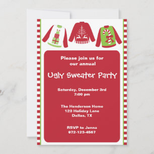 Ugly Christmas Sweater Party Invitations