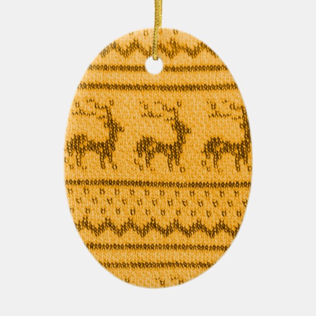Ugly Christmas Sweater pattern Ceramic Ornament (Front)