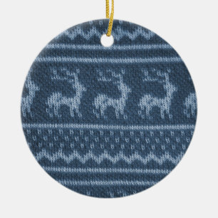 Ugly Christmas Sweater pattern Ceramic Ornament