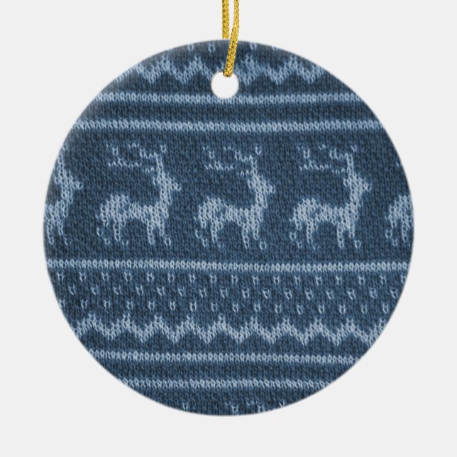 Ugly Christmas Sweater pattern Ceramic Ornament (Front)