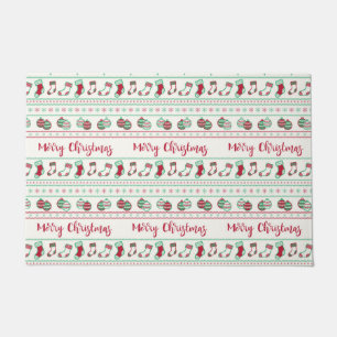Ugly Christmas Sweater Pattern Holiday Doormat