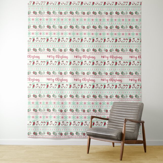 Ugly Christmas Sweater Pattern Holiday Tapestry (In Situ)