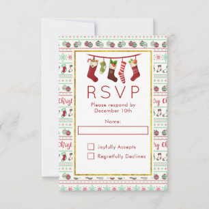 Ugly Christmas Sweater Pattern Party RSVP