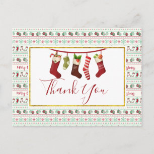 Ugly Christmas Sweater Pattern Postcard