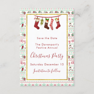Ugly Christmas Sweater Pattern Save The Date Invitation