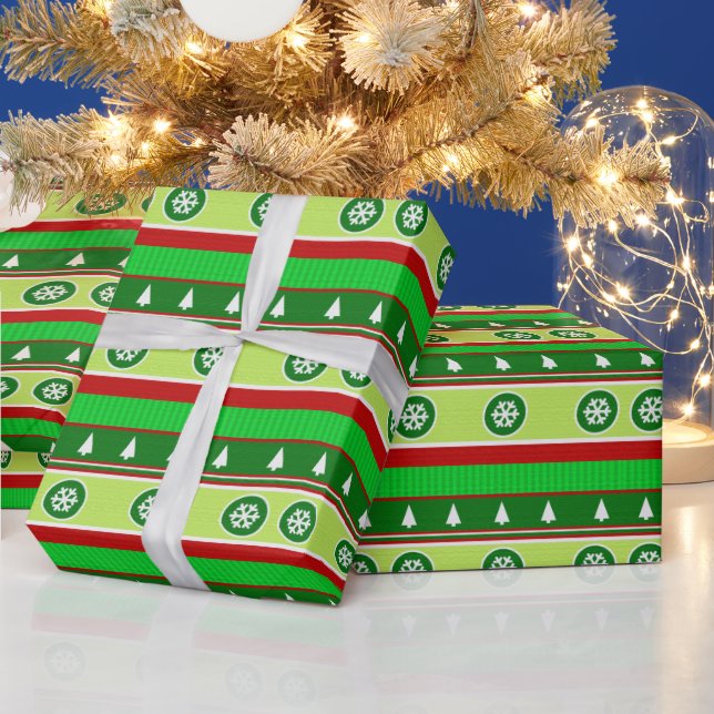 Ugly Christmas Sweater Pattern Wrapping Paper (Holidays)