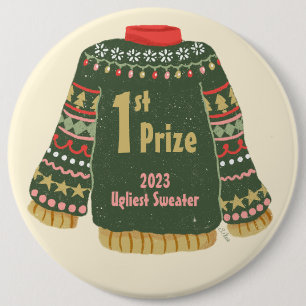 Ugly Christmas Sweater Prize 6 Cm Round Badge