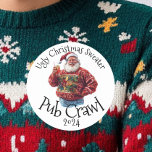 Ugly Christmas Sweater Pub Crawl Activity Drinking Classic Round Sticker<br><div class="desc">This design may be personalised in the area provided by changing the photo and/or text. Or it can be customised by clicking Personalise this Template and then choosing the click to customise further option and delete or change the colour of the background, add text, change the text colour or style,...</div>