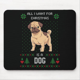 Ugly Christmas Sweater Pug Ugly Sweater Dog Mouse Pad