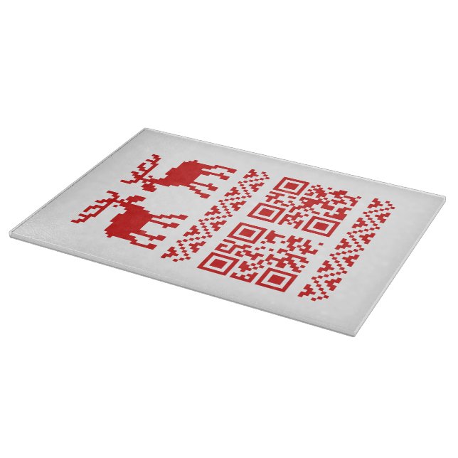 Ugly Christmas Sweater QR Code Happy New Year ! Cutting Board (Corner)