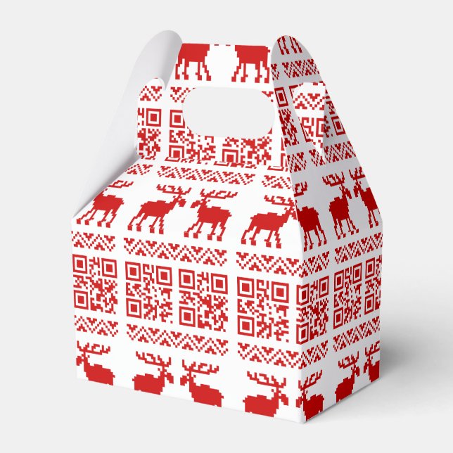 Ugly Christmas Sweater QR Code Happy New Year ! Favour Box (Front Side)