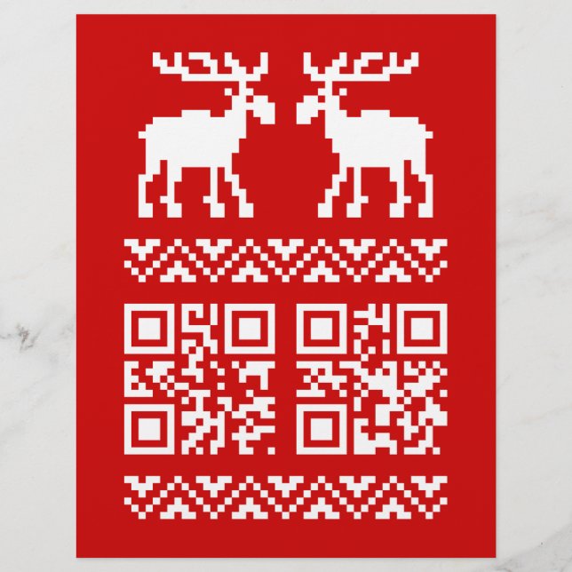Ugly Christmas Sweater QR Code Happy New Year ! Flyer (Back)