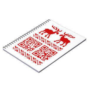 Ugly Christmas Sweater QR Code Happy New Year ! Notebook
