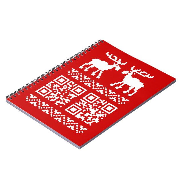Ugly Christmas Sweater QR Code Happy New Year ! Notebook (Left Side)