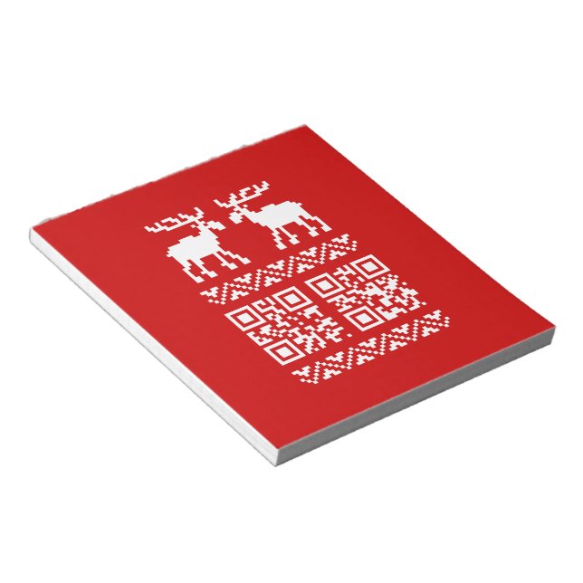 Ugly Christmas Sweater QR Code Happy New Year ! Notepad (Angled)