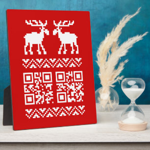 Ugly Christmas Sweater QR Code Happy New Year ! Plaque