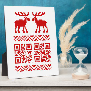 Ugly Christmas Sweater QR Code Happy New Year ! Plaque