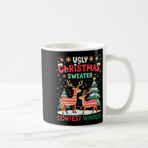 Ugly Christmas Sweater Reindeer Contest Winner Hol Coffee Mug