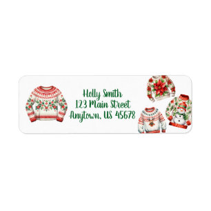 Ugly Christmas Sweater Return Address Label