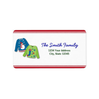Ugly Christmas Sweater Return Address Labels