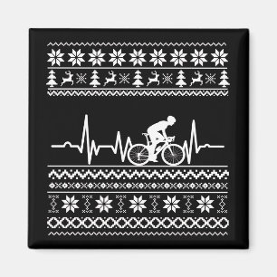 ugly Christmas sweater riding a bike bicycle Magnet