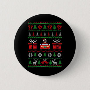 Ugly Christmas Sweater Rottweiler Xmas With Santa 6 Cm Round Badge