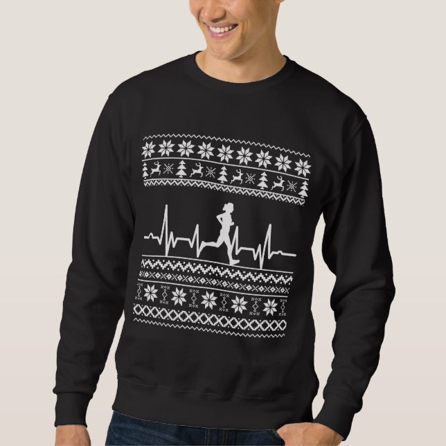 Ugly christmas sweater running run heartbeat (Front)