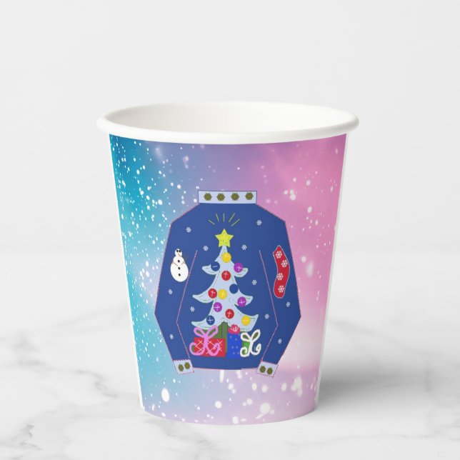 Ugly Christmas Sweater Season Nostalgic Paper Cups (Front)