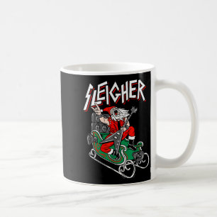 Ugly Christmas Sweater Sleigher Heavy Metal Santa  Coffee Mug