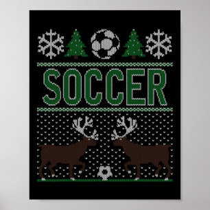 Ugly Christmas Sweater Soccer Poster