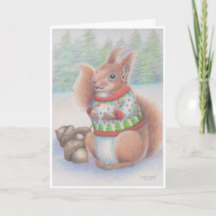 Ugly Christmas Sweater Squirrel Card by idyl-wyld