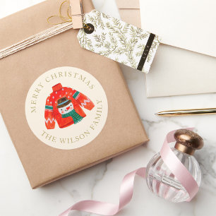 Ugly Christmas Sweater Sticker Personalised