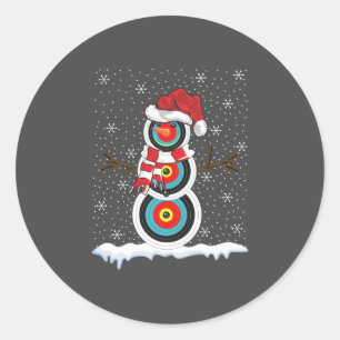 Ugly Christmas Sweater Style Archery Snowman Chris Classic Round Sticker