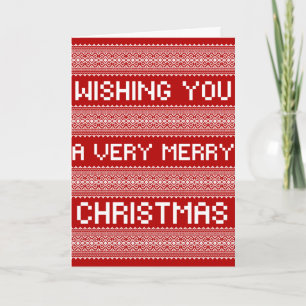 Ugly Christmas Sweater Style Merry Christmas Card