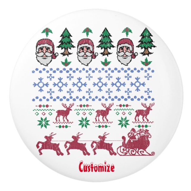 Ugly Christmas Sweater-Style Thunder_Cove Ceramic Knob (Front)