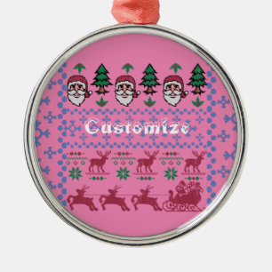 Ugly Christmas Sweater-Style Thunder_Cove Metal Ornament