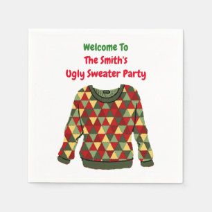 Ugly Christmas sweater theme holiday party Napkin