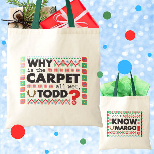 Ugly Christmas Sweater Todd Margo Carpet Red Funny Tote Bag