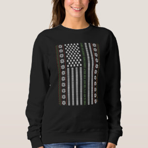 Ugly Christmas Sweater USA Flag Retro Merry Chris