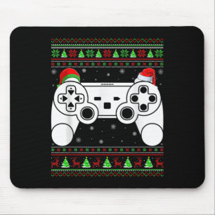 Ugly Christmas Sweater Video Game Controller Xmas  Mouse Pad
