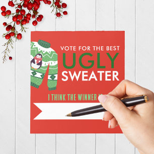 Ugly Christmas Sweater Voting Notepad Pack of 40