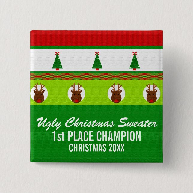 Ugly Christmas Sweater Winner Button (Front)