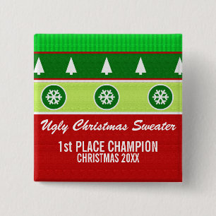 Ugly Christmas Sweater Winner Button