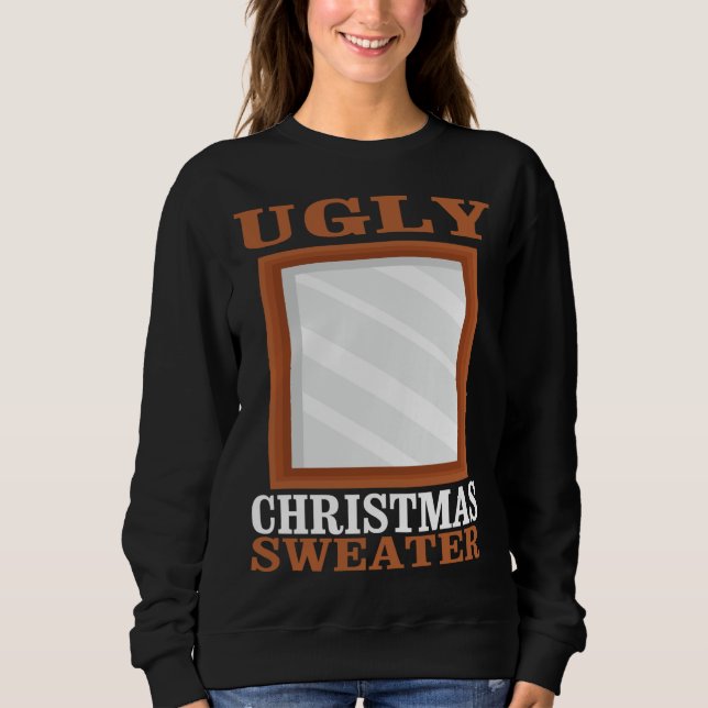 Ugly Christmas Sweater With Mirror Graphic Funny X (Front)