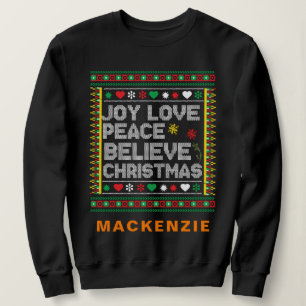 Ugly Christmas Sweaterr Custom Name Personalised Sweatshirt