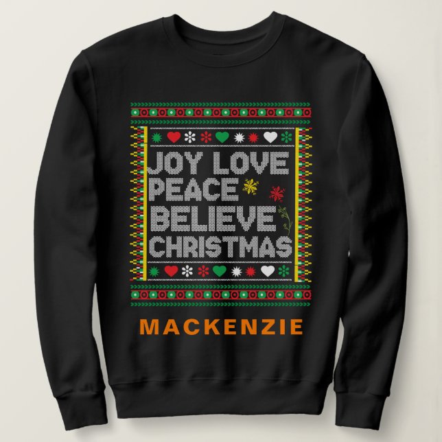 Ugly Christmas Sweaterr Custom Name Personalised Sweatshirt (Design Front)