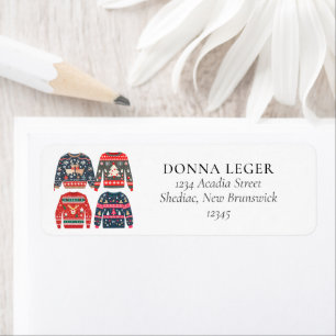 Ugly Christmas Sweaters Address Return Address Label