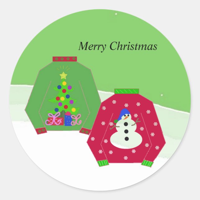 Ugly Christmas Sweaters Classic Round Sticker (Front)